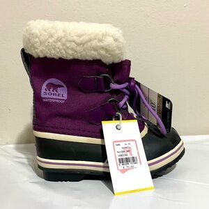NWT Sorel Yoot Pac Waterproof Snow Boots Wild Iris Plum Purple Sz 11 Kids